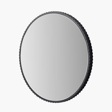 Load image into Gallery viewer, Black Metal Textured Edged Round Wall Mirror
