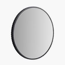 Load image into Gallery viewer, Black Metal Textured Edged Round Wall Mirror
