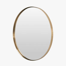 Load image into Gallery viewer, Brushed Gold Metal Slim Frame Round Wall Mirror Large
