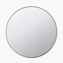 Load image into Gallery viewer, Brushed Gold Metal Slim Frame Round Wall Mirror Large
