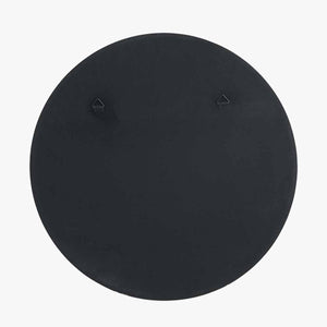 Black Metal Slim Frame Round Wall Mirror Large