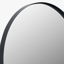 Load image into Gallery viewer, Oblong Black Metal Slim Frame Oval Wall Mirror
