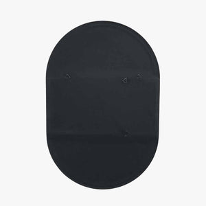 Oblong Black Metal Slim Frame Oval Wall Mirror