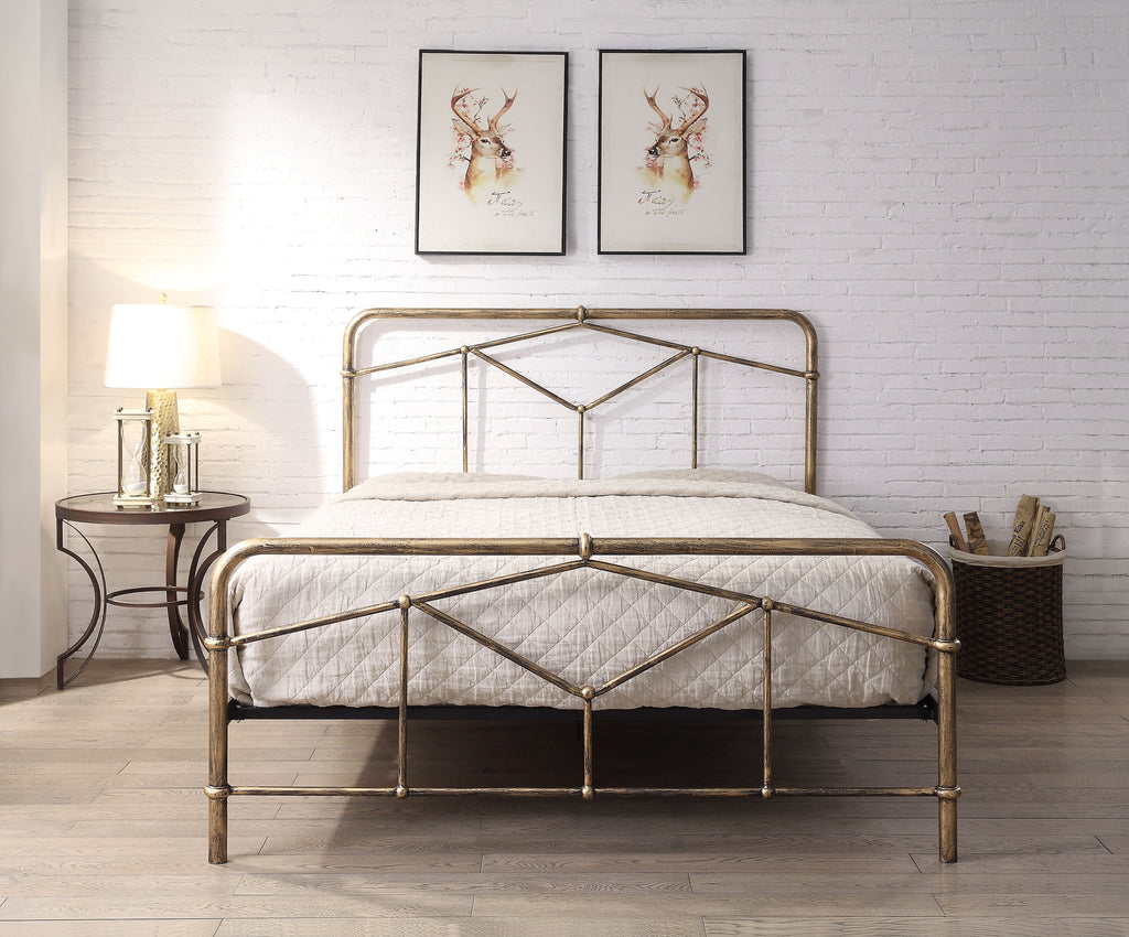 AXTON Metal Bed - Sand Blast Black Or Antique Bronze Finish - Available in Single, Double & Kingsizes