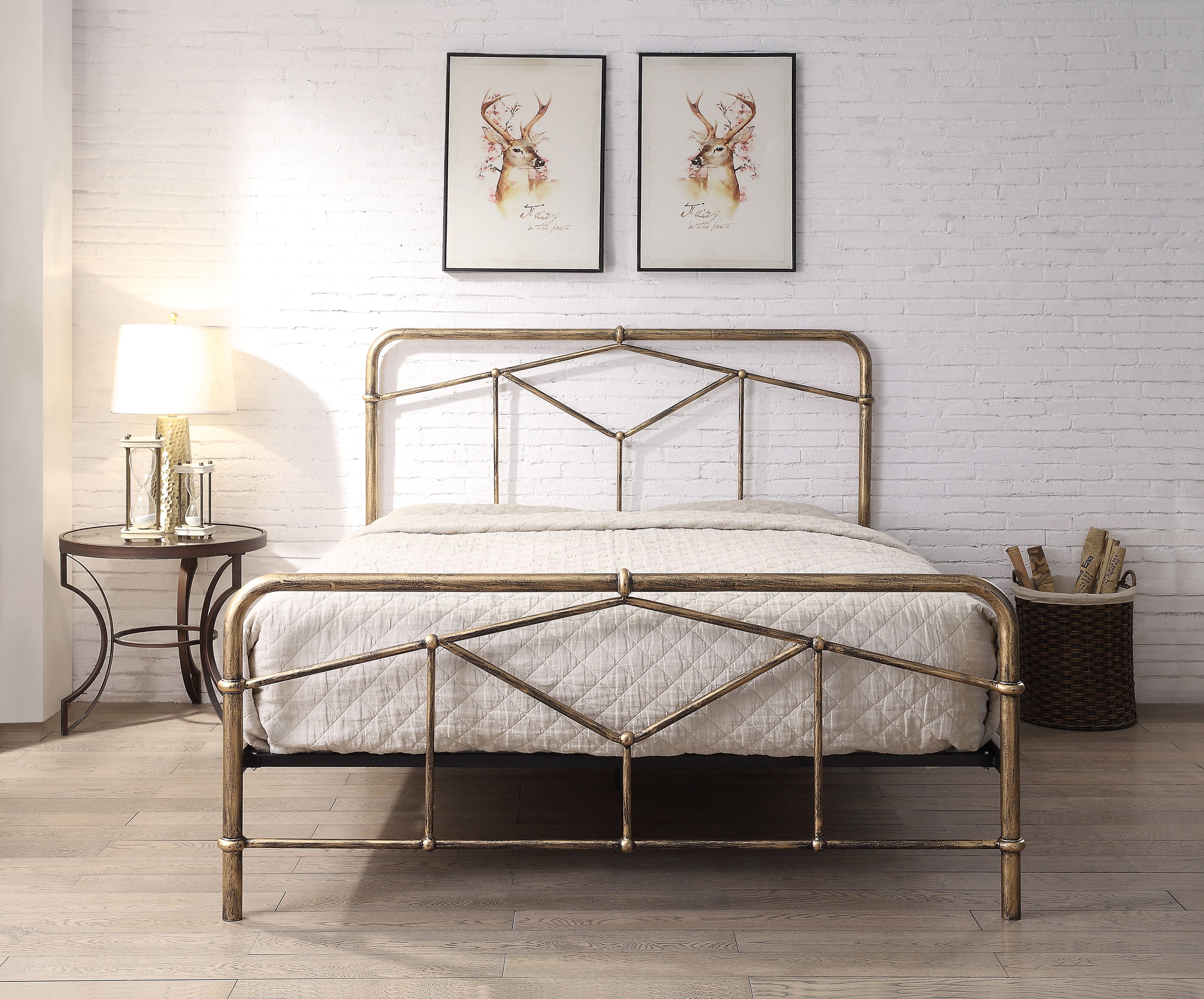 AXTON Metal Bed - Sand Blast Black Or Antique Bronze Finish - Available in Single, Double & Kingsizes