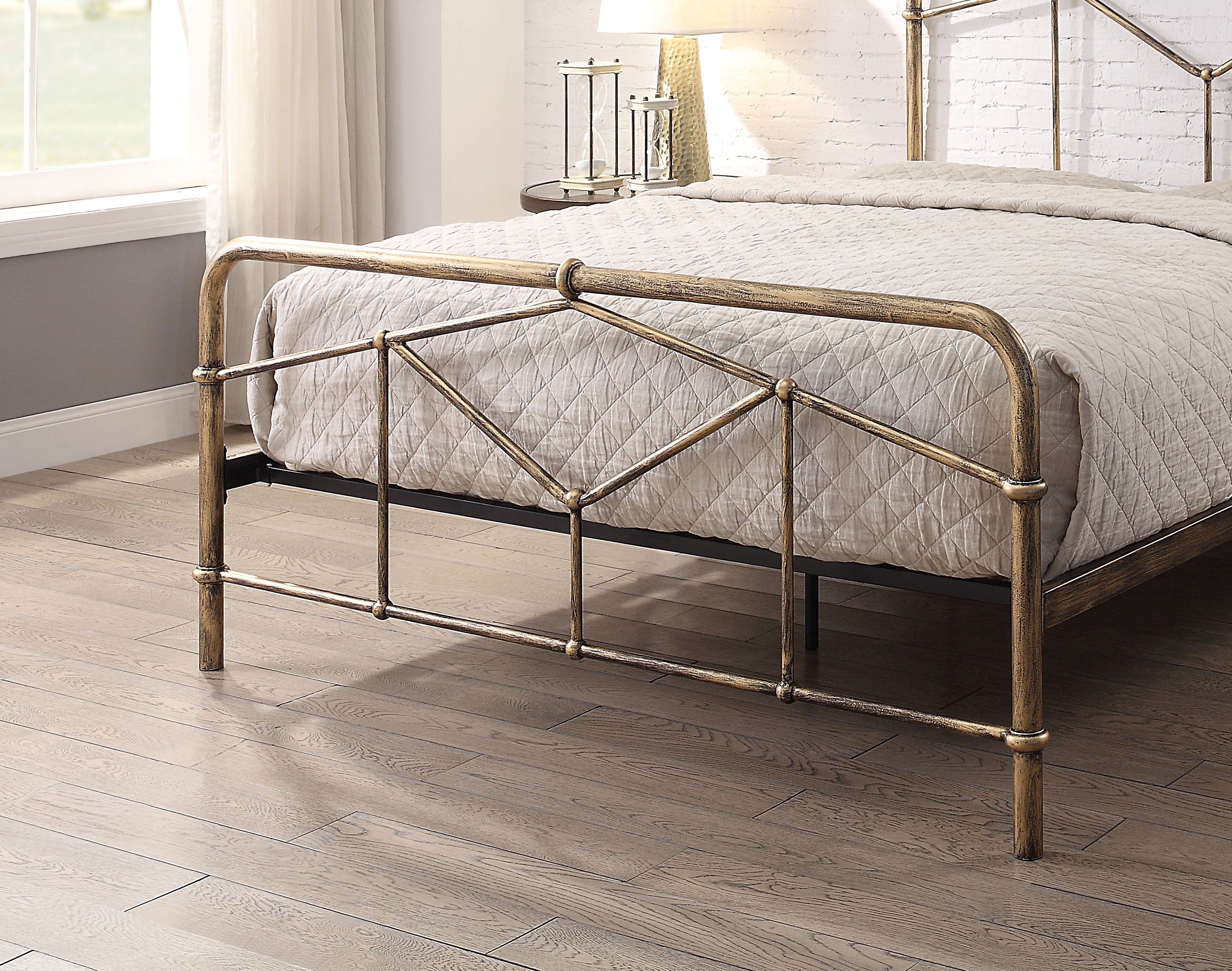 AXTON Metal Bed - Sand Blast Black Or Antique Bronze Finish - Available in Single, Double & Kingsizes