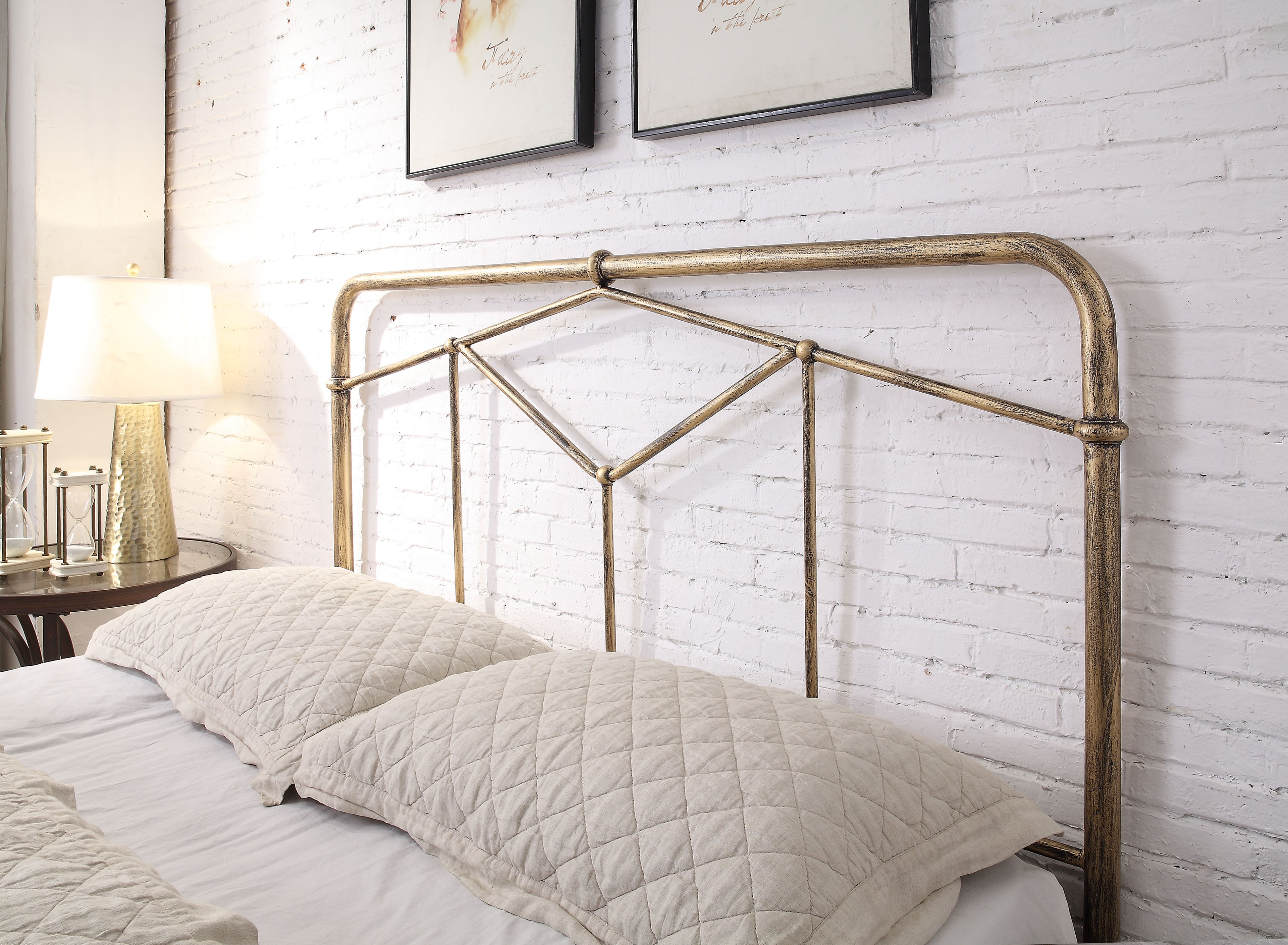 AXTON Metal Bed - Sand Blast Black Or Antique Bronze Finish - Available in Single, Double & Kingsizes