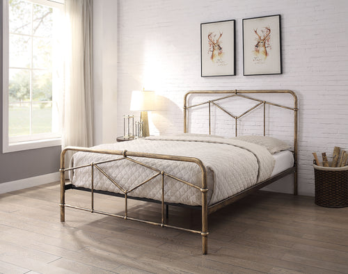 AXTON Metal Bed - Sand Blast Black Or Antique Bronze Finish - Available in Single, Double & Kingsizes