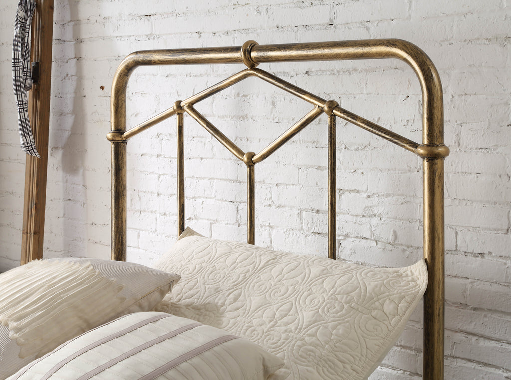 AXTON Metal Bed - Sand Blast Black Or Antique Bronze Finish - Available in Single, Double & Kingsizes