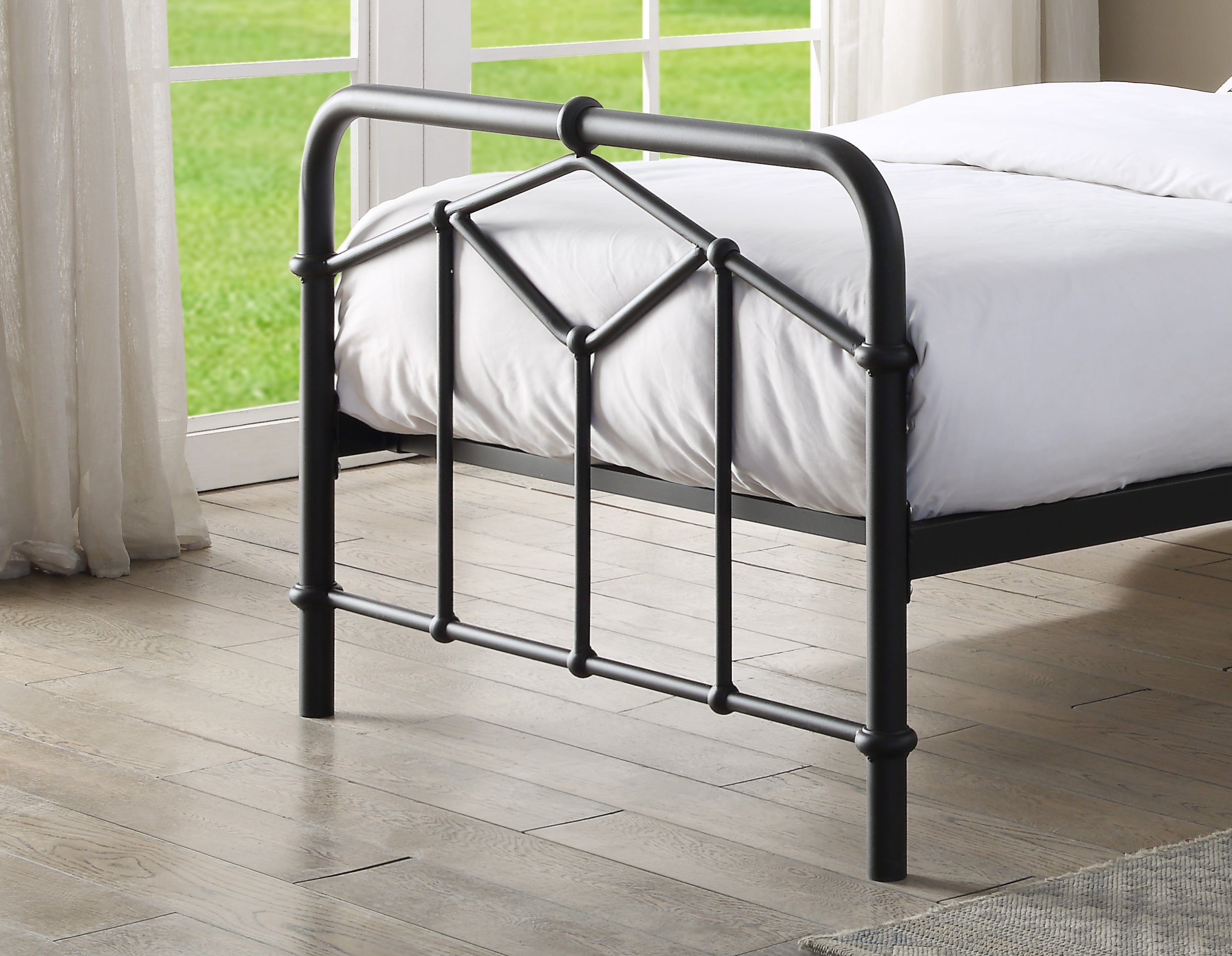 AXTON Metal Bed - Sand Blast Black Or Antique Bronze Finish - Available in Single, Double & Kingsizes