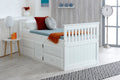 Captains Storage Bed - Available in White & Waxed - Single(3Ft)