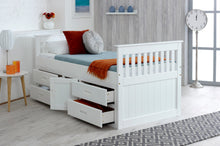 Load image into Gallery viewer, Captains Storage Bed - Available in White &amp; Waxed - Single(3Ft)
