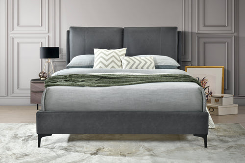 ASHLEIGH Bed Frame - FABRIC / PU Collection - Grey
