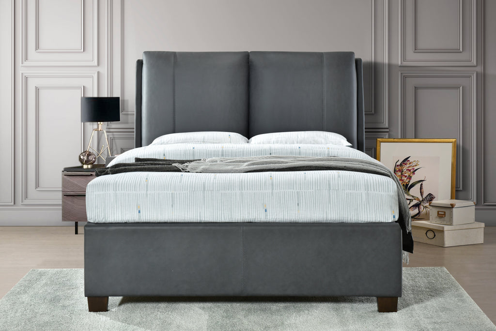 ASHLEIGH Bed Frame - FABRIC / PU Collection - Grey