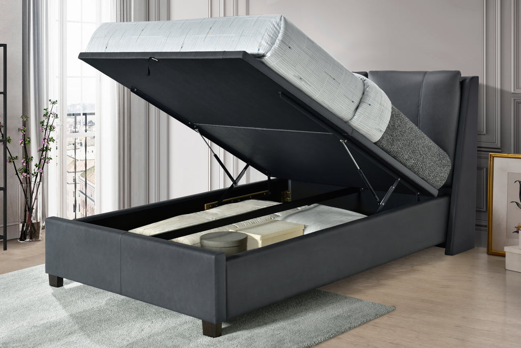 ASHLEIGH Bed Frame - FABRIC / PU Collection - Grey