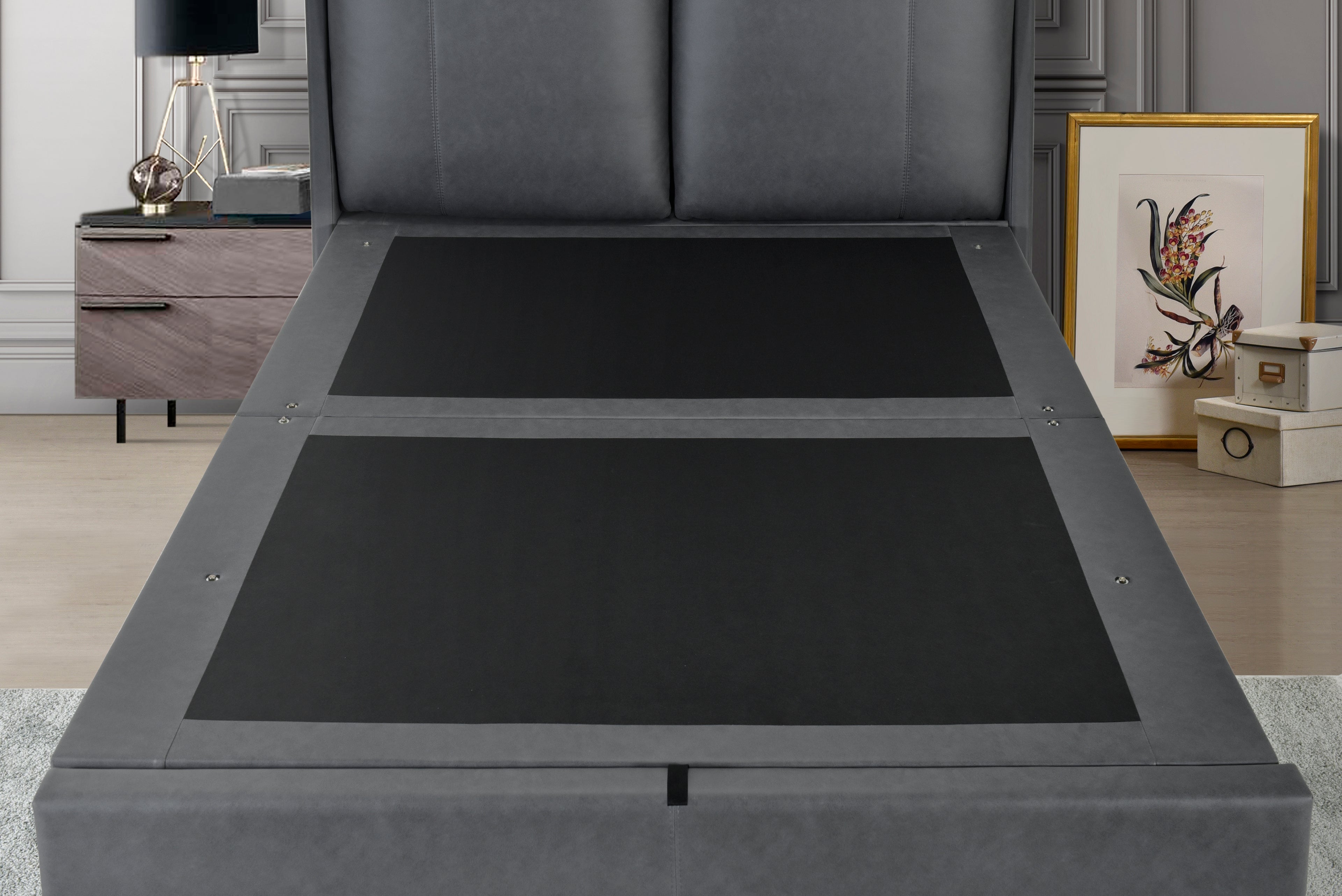 ASHLEIGH Bed Frame - FABRIC / PU Collection - Grey