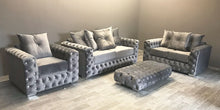 Load image into Gallery viewer, Martin Sofa Suite - 3+2+Arm Chair &amp; Corner Options - Available in Black, Silver or Grey Plush
