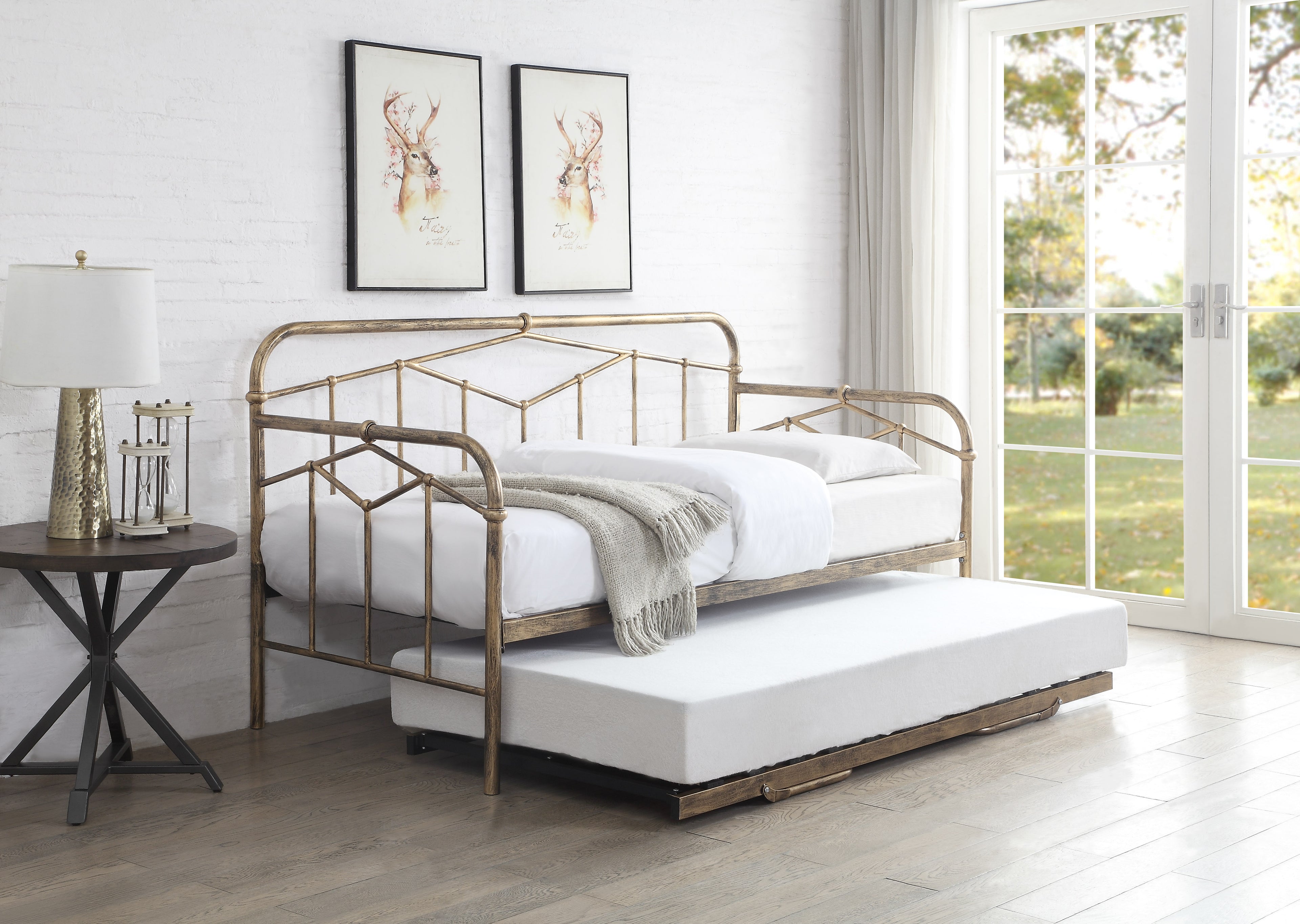 AXTON Metal Bed - Sand Blast Black Or Antique Bronze Finish - Available in Single, Double & Kingsizes
