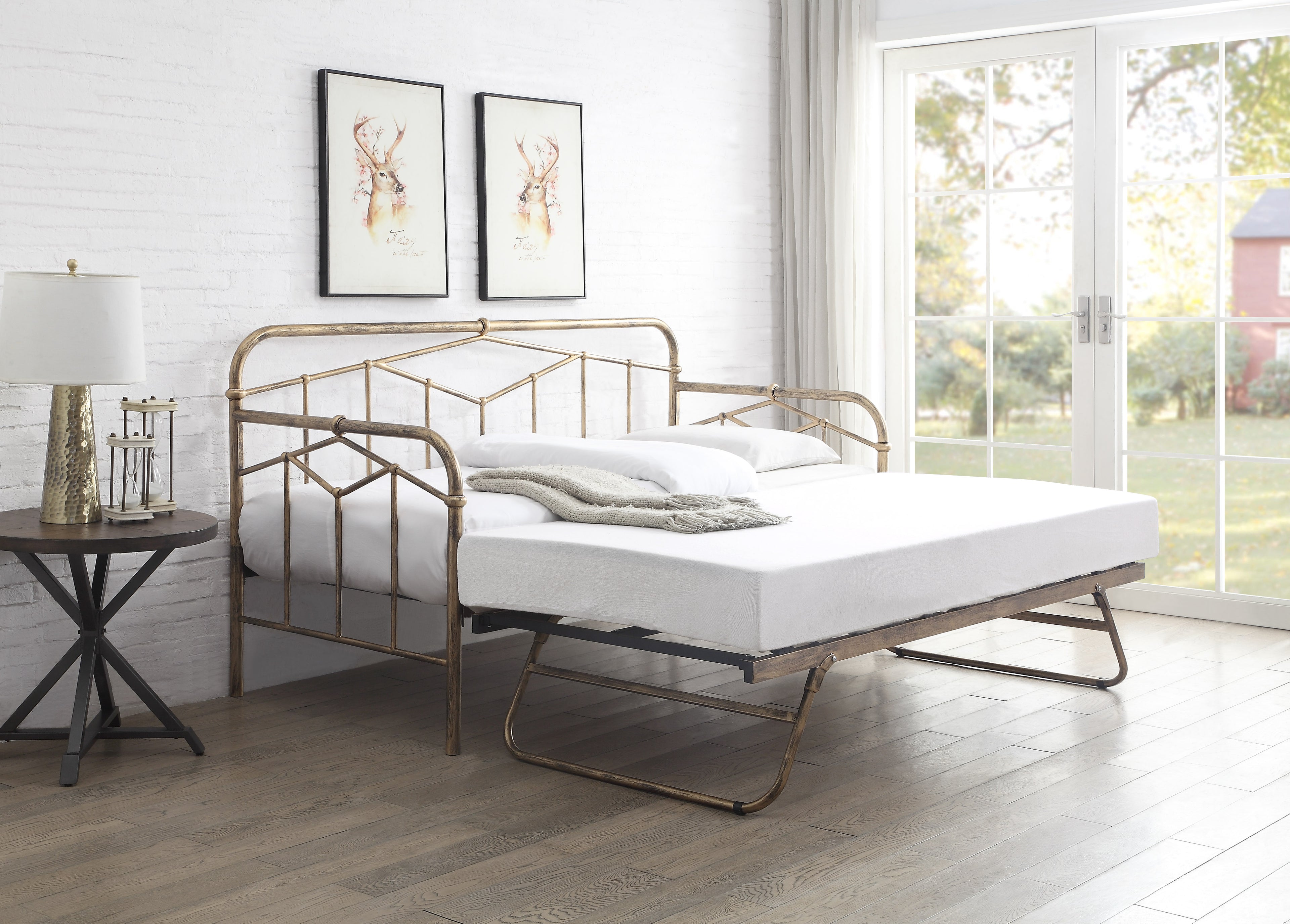 AXTON Metal Bed - Sand Blast Black Or Antique Bronze Finish - Available in Single, Double & Kingsizes