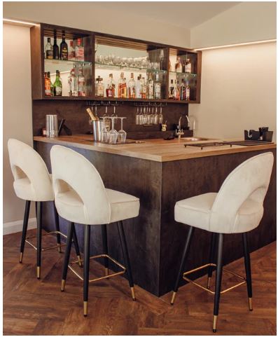 Astra Bar Stools - Cream Velvet & Cream Leather Available