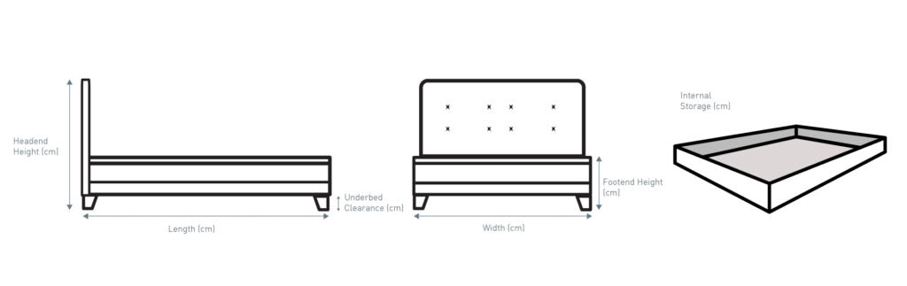 Medburn Storage Bed - Slate or Grey Colour Choice - Available in Double, Kingsize and SuperKing