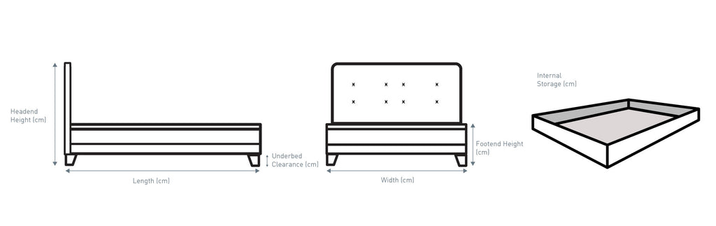 Gainford Standard Bed - Bolero Blue Steel, Mambo Stone Fabric or Bolero Natural - Available in Small Double, Double, KingSize