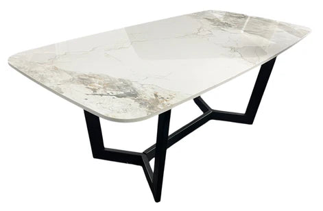 Jessica Ceramic Unique Kata Gold Range - Dining Table (150cm or 180cm) & Matching Coffee Table (120cm) Option