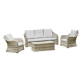 Outdoor - Lounge Set - 3-Seater Sofa, Two Armchairs & a Sleek Design Coffee Table
