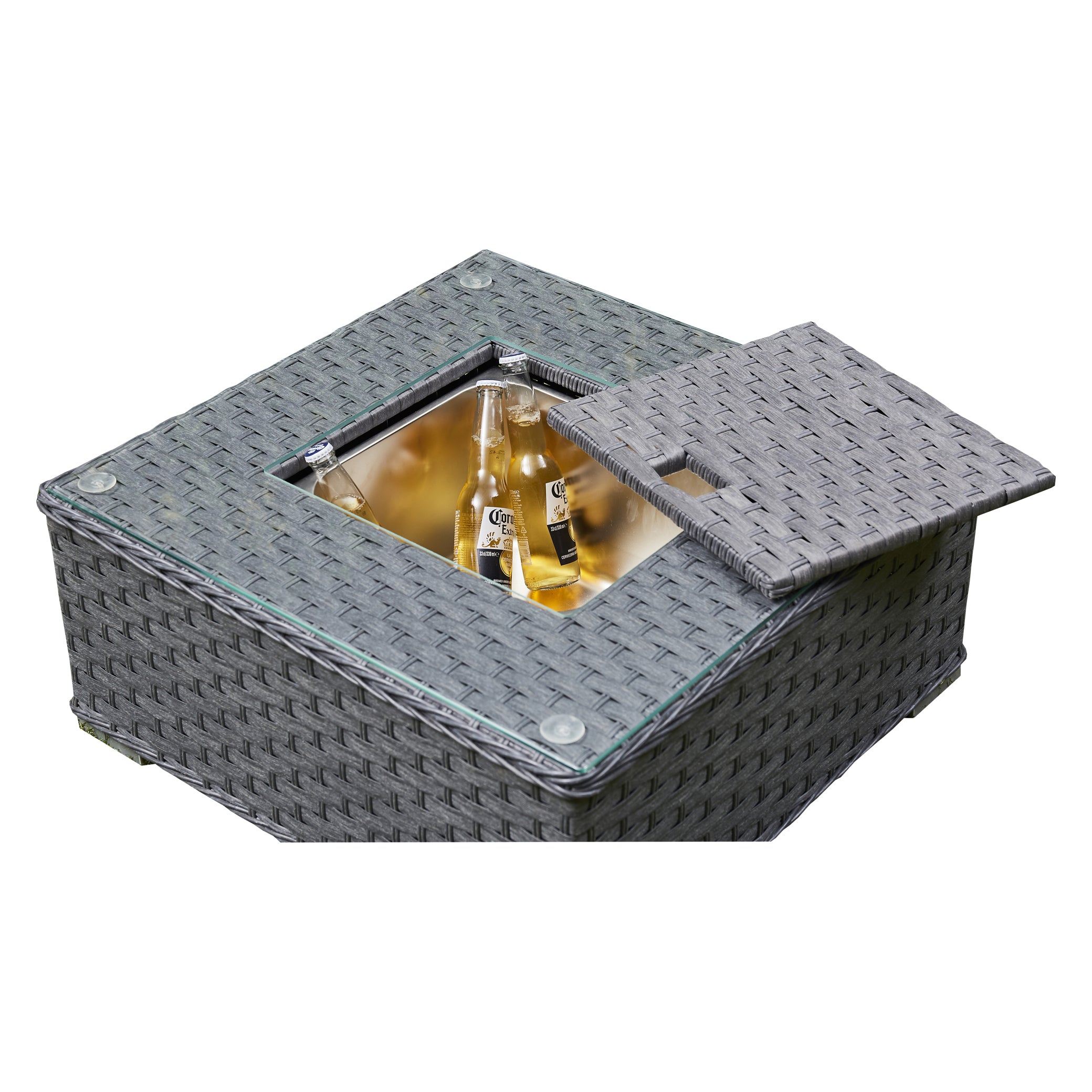Outdoor - Corner Sofa Set with Ice Bucket - Available in Brown or Grey