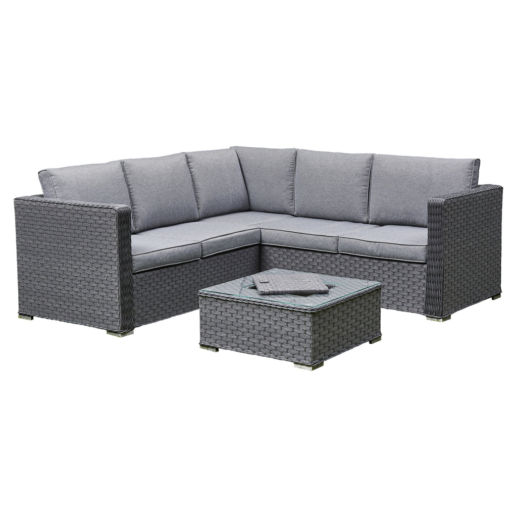 Outdoor - Corner Sofa Set with Ice Bucket - Available in Brown or Grey
