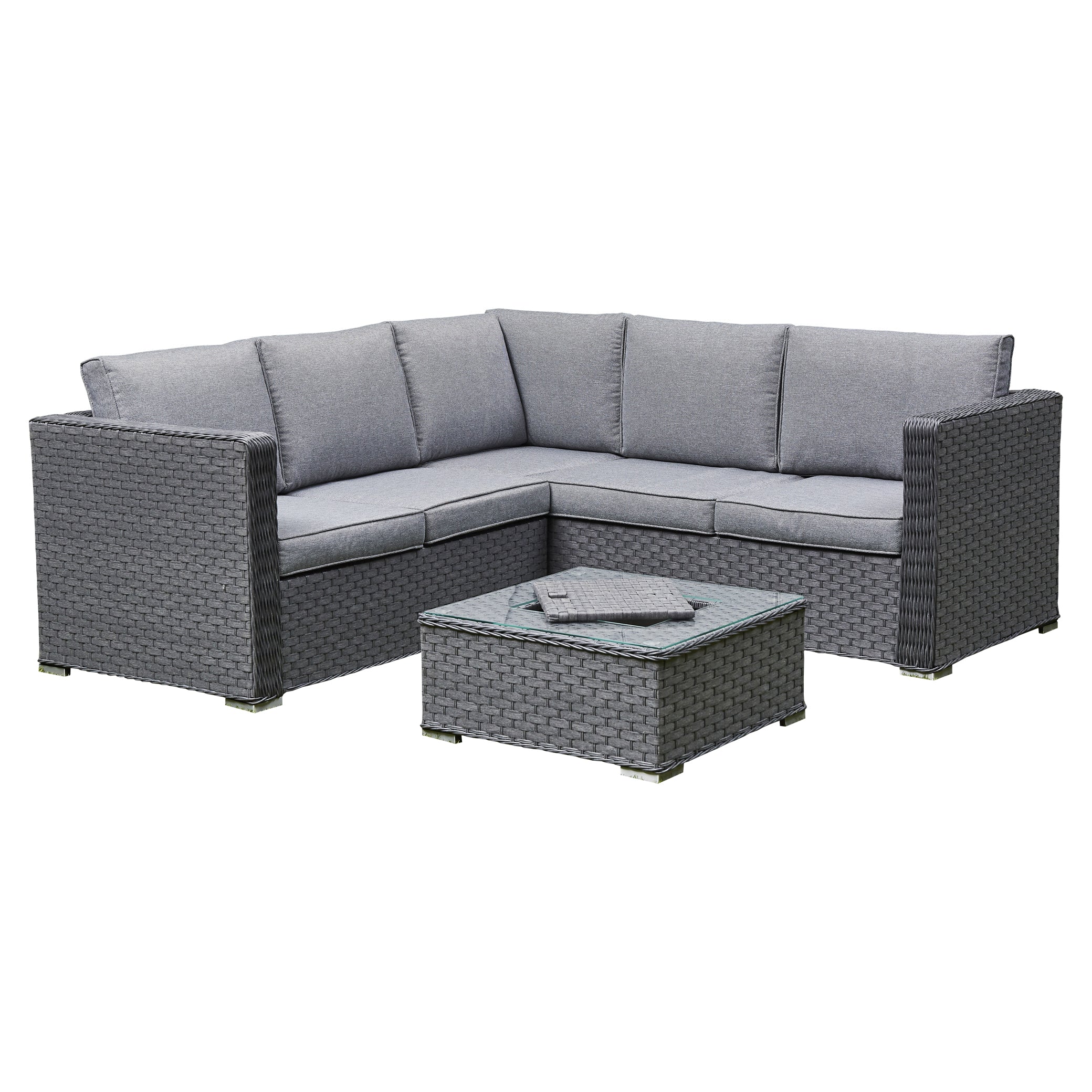 Outdoor - Corner Sofa Set with Ice Bucket - Available in Brown or Grey