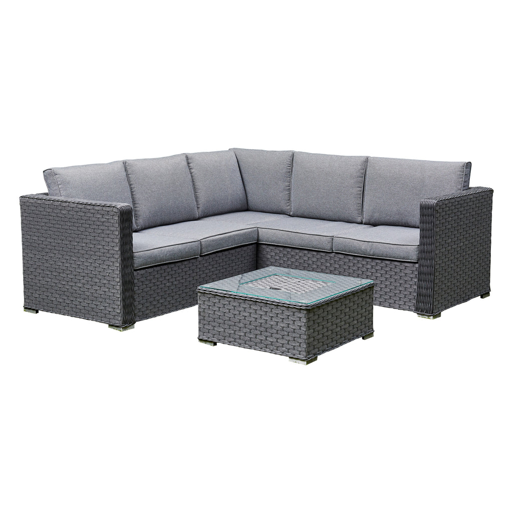 Outdoor - Corner Sofa Set with Ice Bucket - Available in Brown or Grey