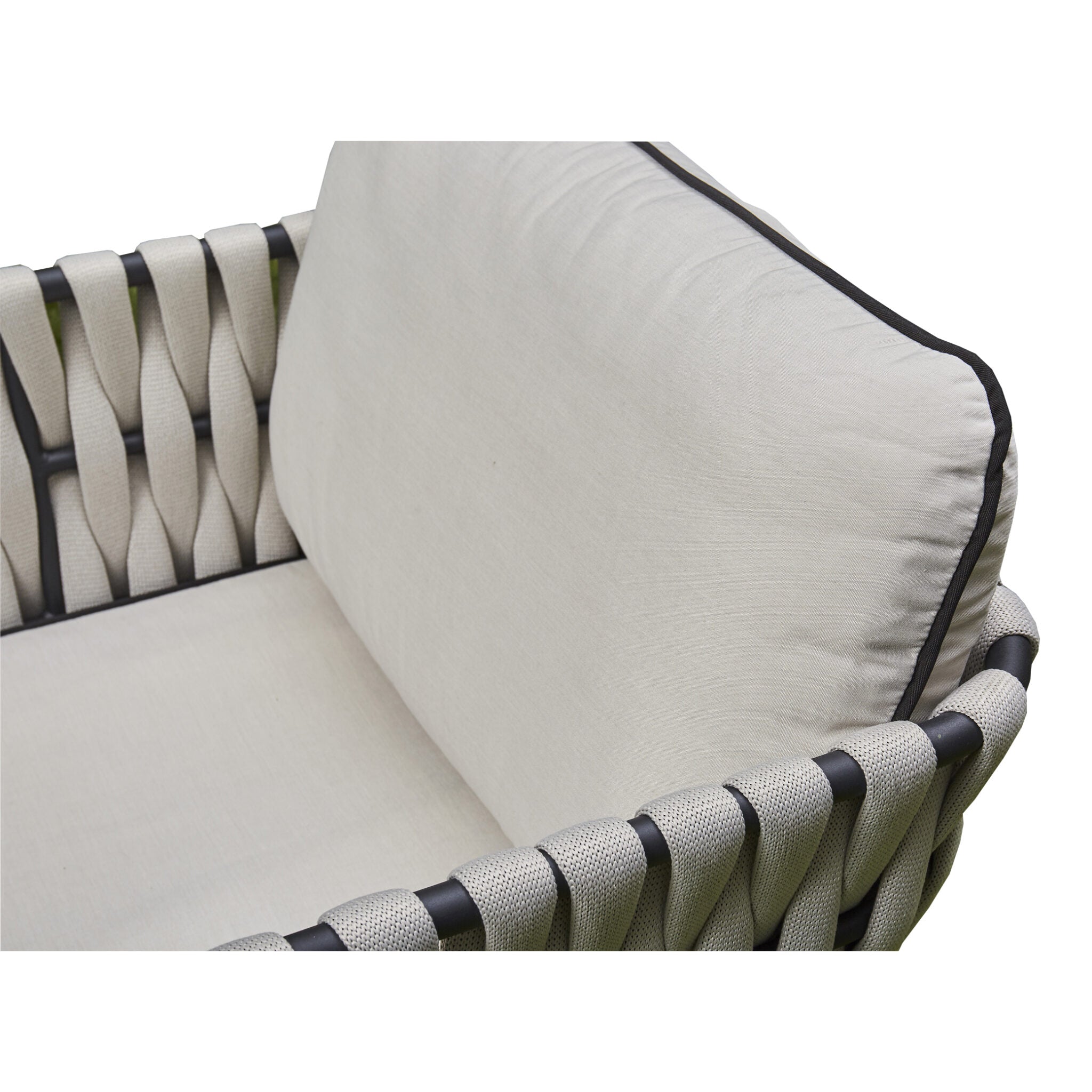 Outdoor - Aluminium & Rope Lounge Set - Grey