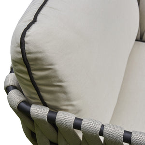 Outdoor - Aluminium & Rope Lounge Set - Grey