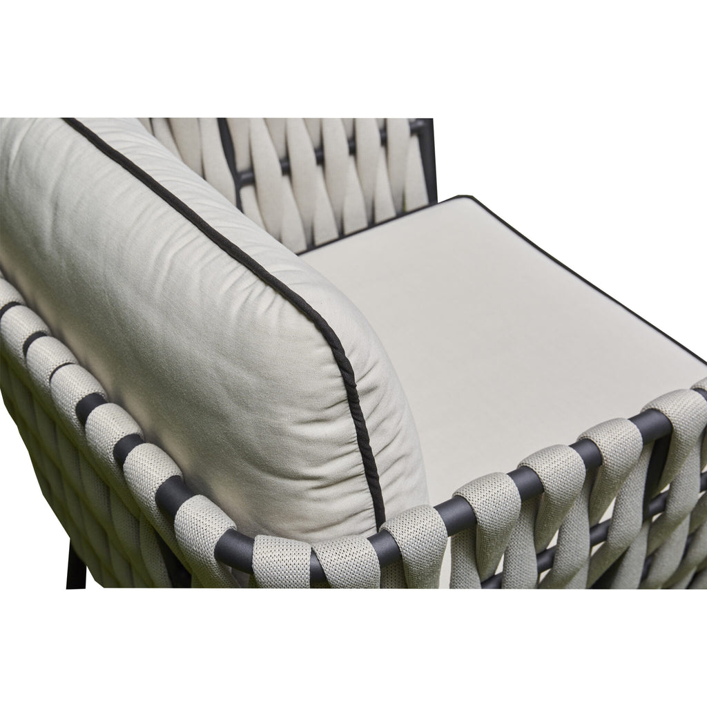 Outdoor - Aluminium & Rope Lounge Set - Grey