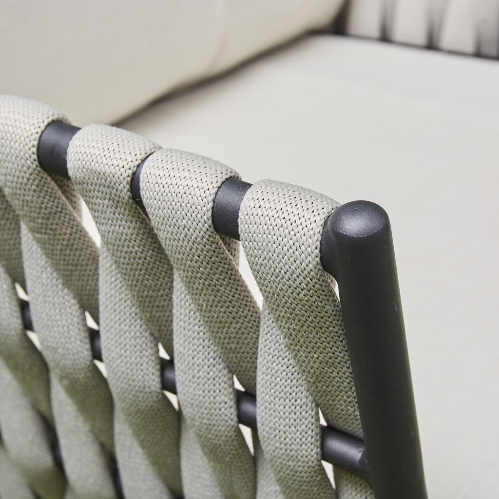 Outdoor - Aluminium & Rope Lounge Set - Grey
