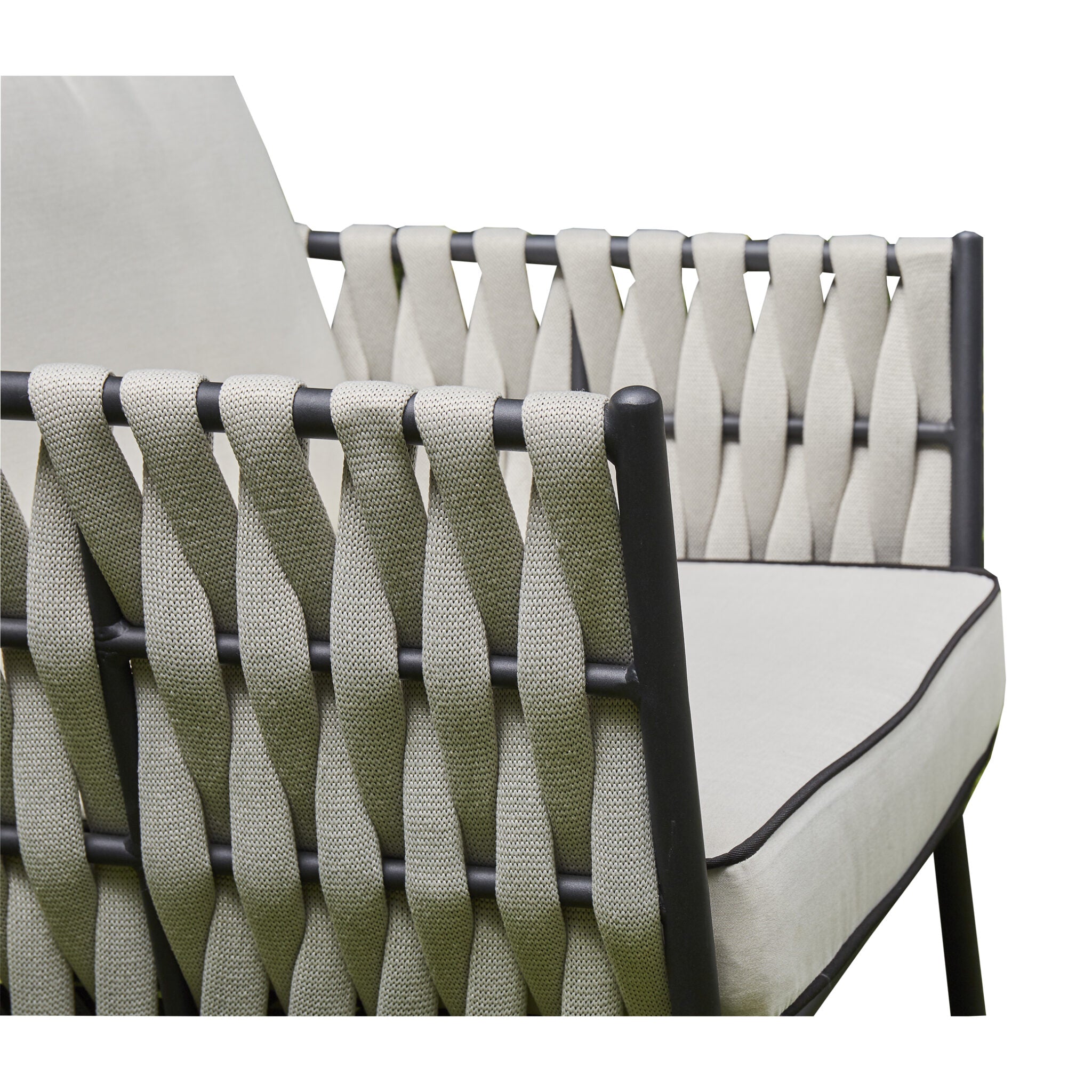 Outdoor - Aluminium & Rope Lounge Set - Grey