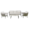 Outdoor - Aluminium & Rope Lounge Set - Grey