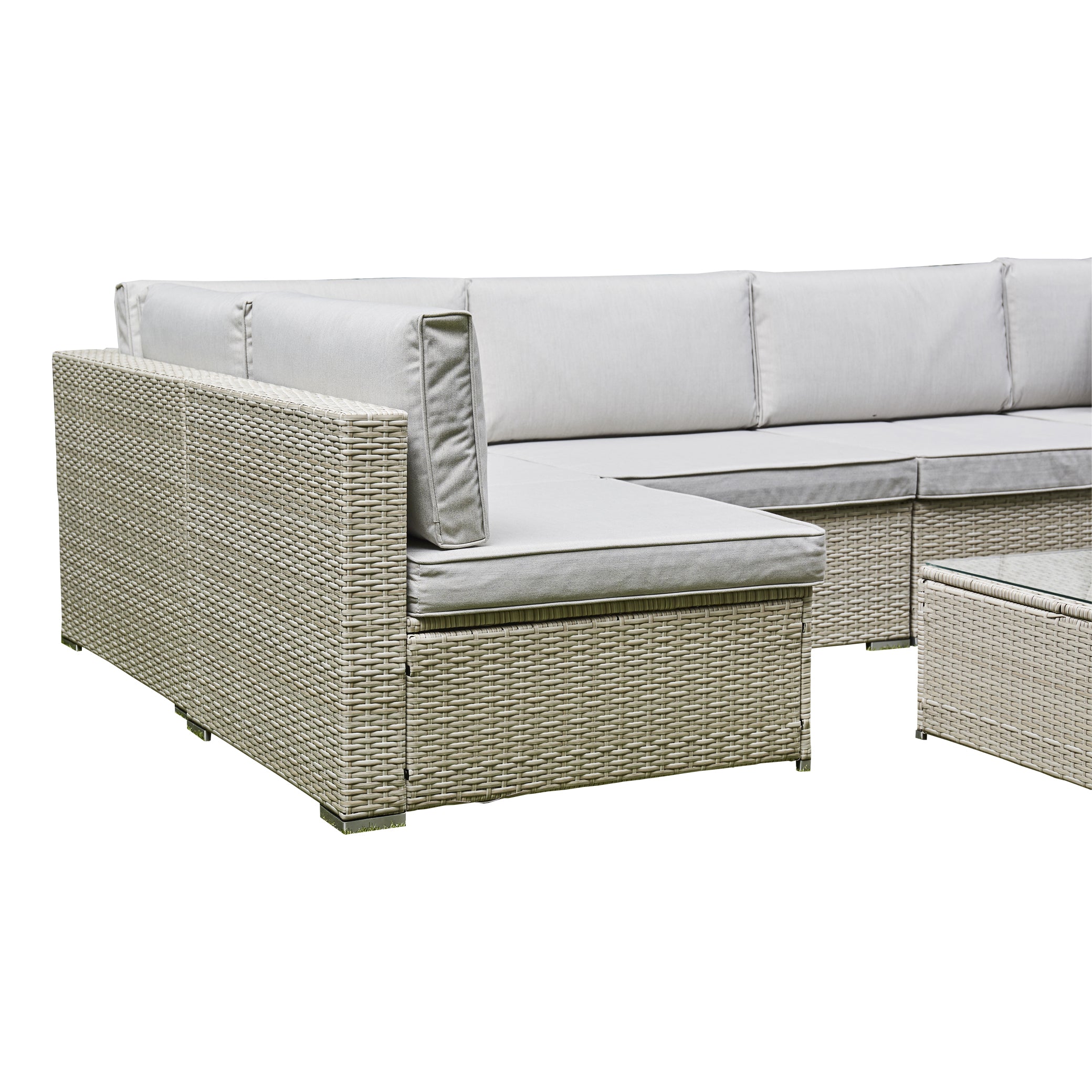 Outdoor - U-Shaped Sofa With Coffee Table - Grey