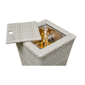 Outdoor - Corner Rattan Sofa & Rising Firepit Dining Set