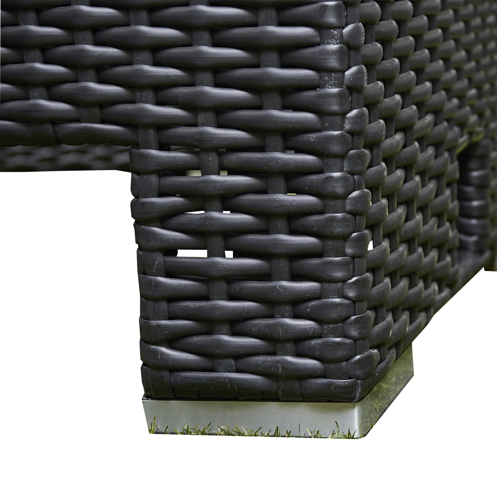 Outdoor - Corner Rising Firepit Dining Set in Black