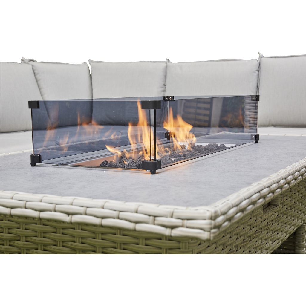 Outdoor - The  Rising Firepit Dining Set in Grey
