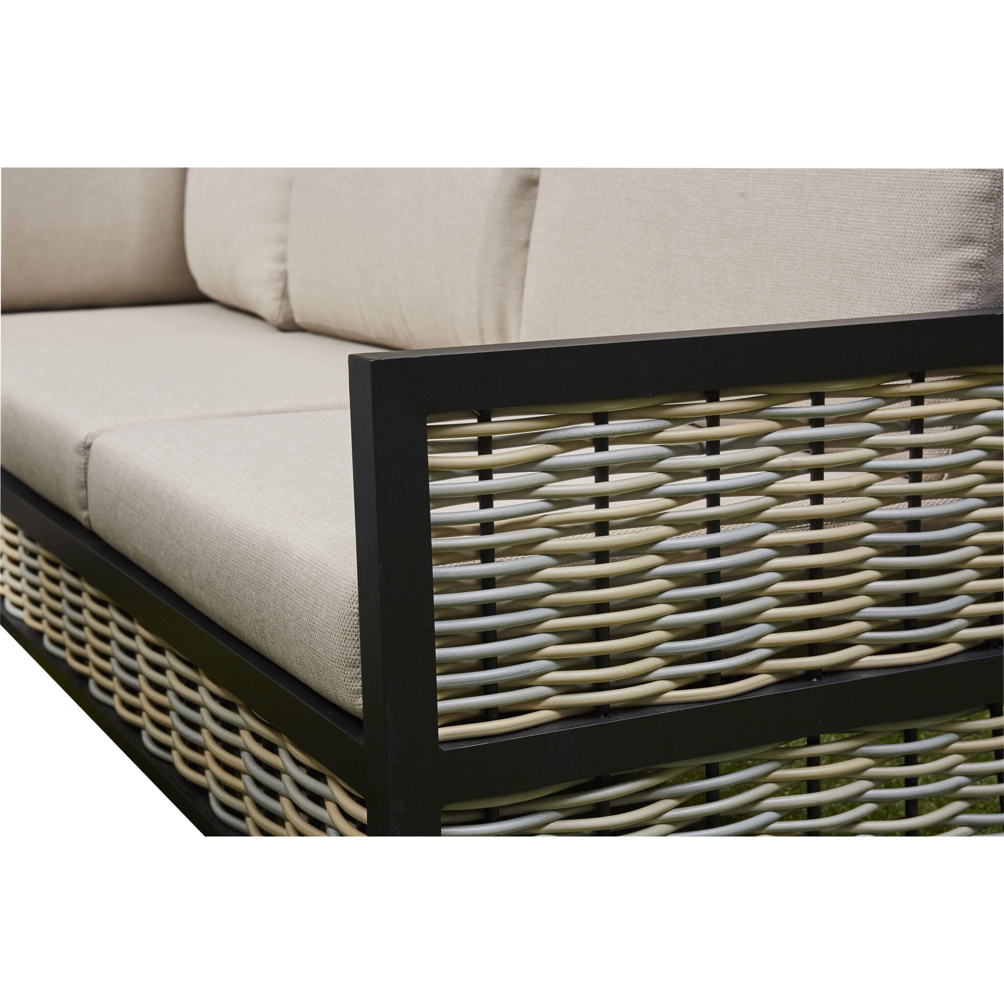 Outdoor - Corner Aluminium Firepit Dining Set - Grey or Biege Available