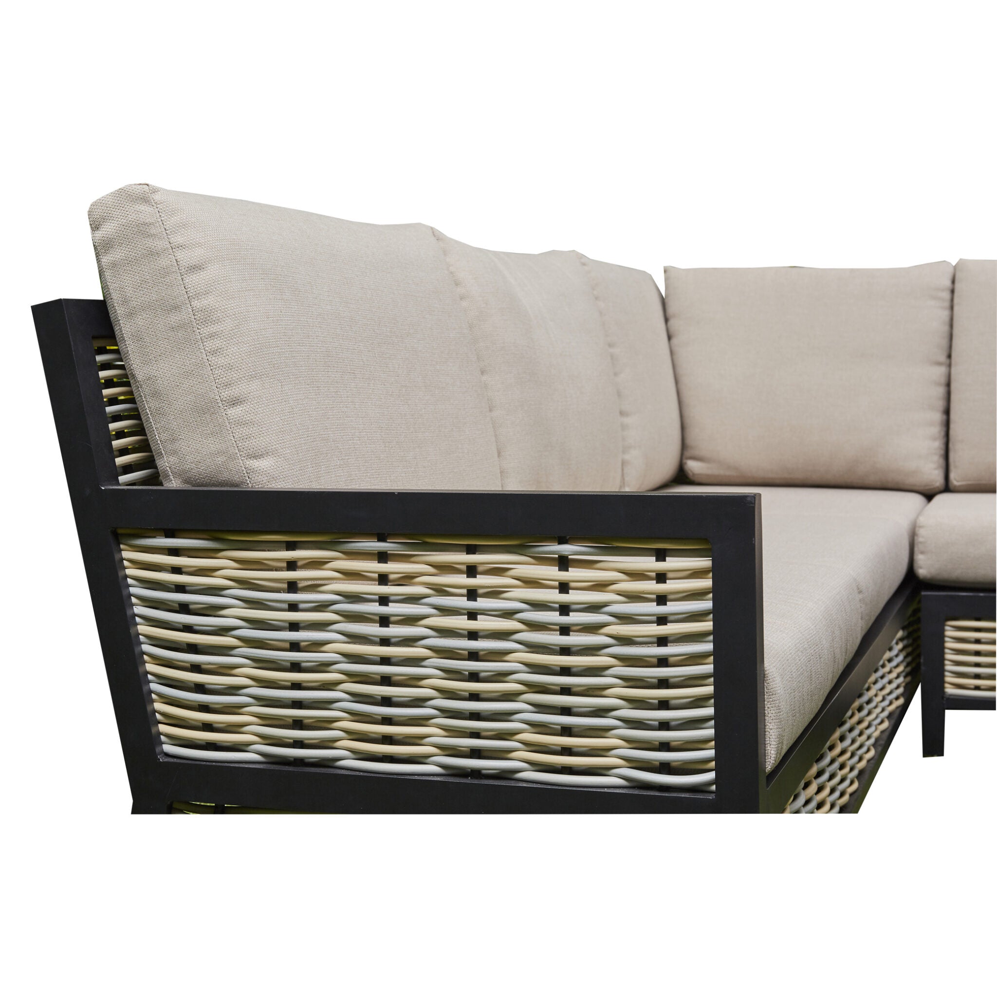 Outdoor - Corner Aluminium Firepit Dining Set - Grey or Biege Available