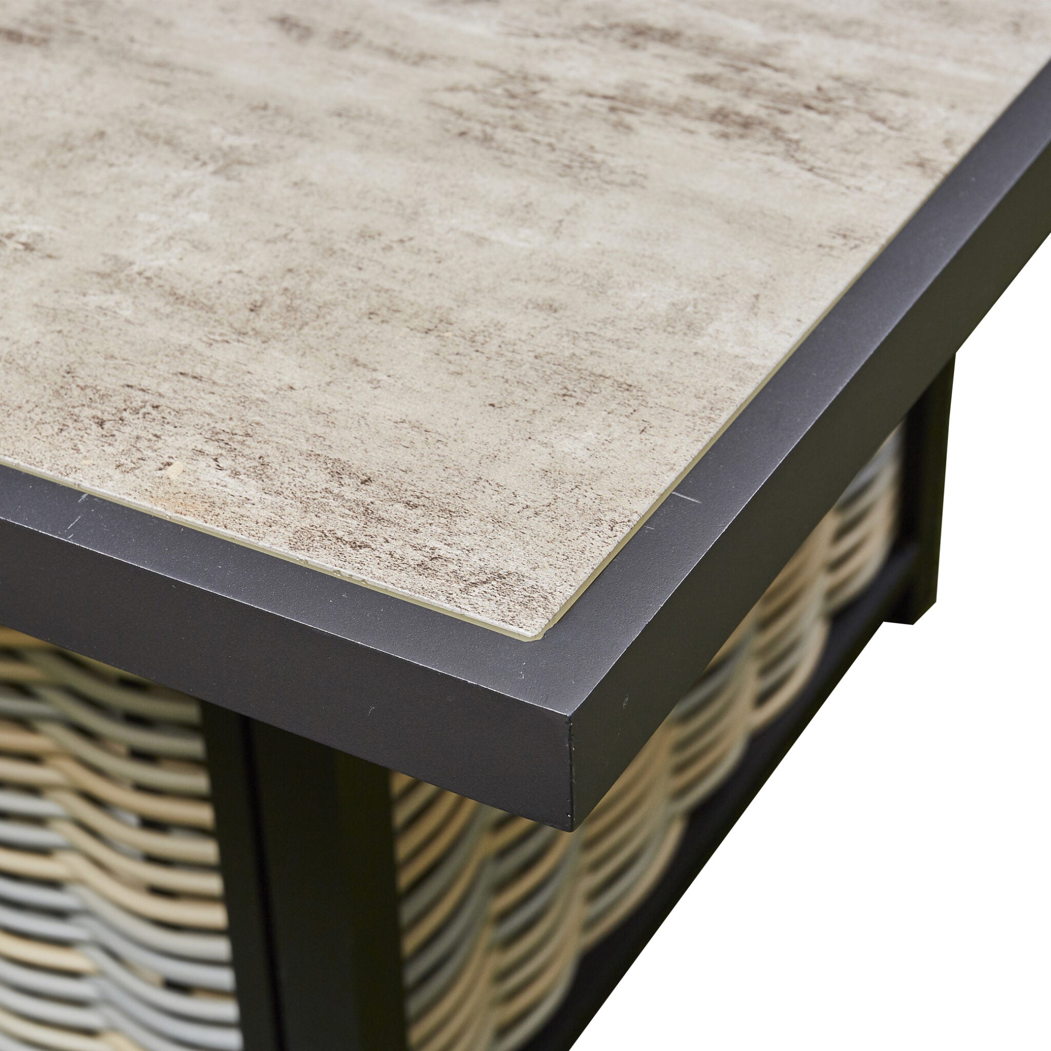 Outdoor - Corner Aluminium Firepit Dining Set - Grey or Biege Available
