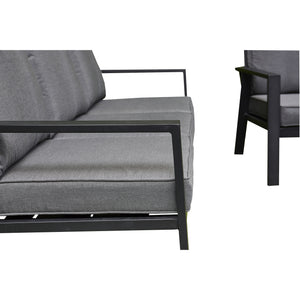 Outdoor - Firepit Sofa Dining Set Aluminium Frame - Available in Grey or Beige