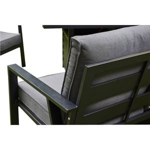 Outdoor - Firepit Sofa Dining Set Aluminium Frame - Available in Grey or Beige