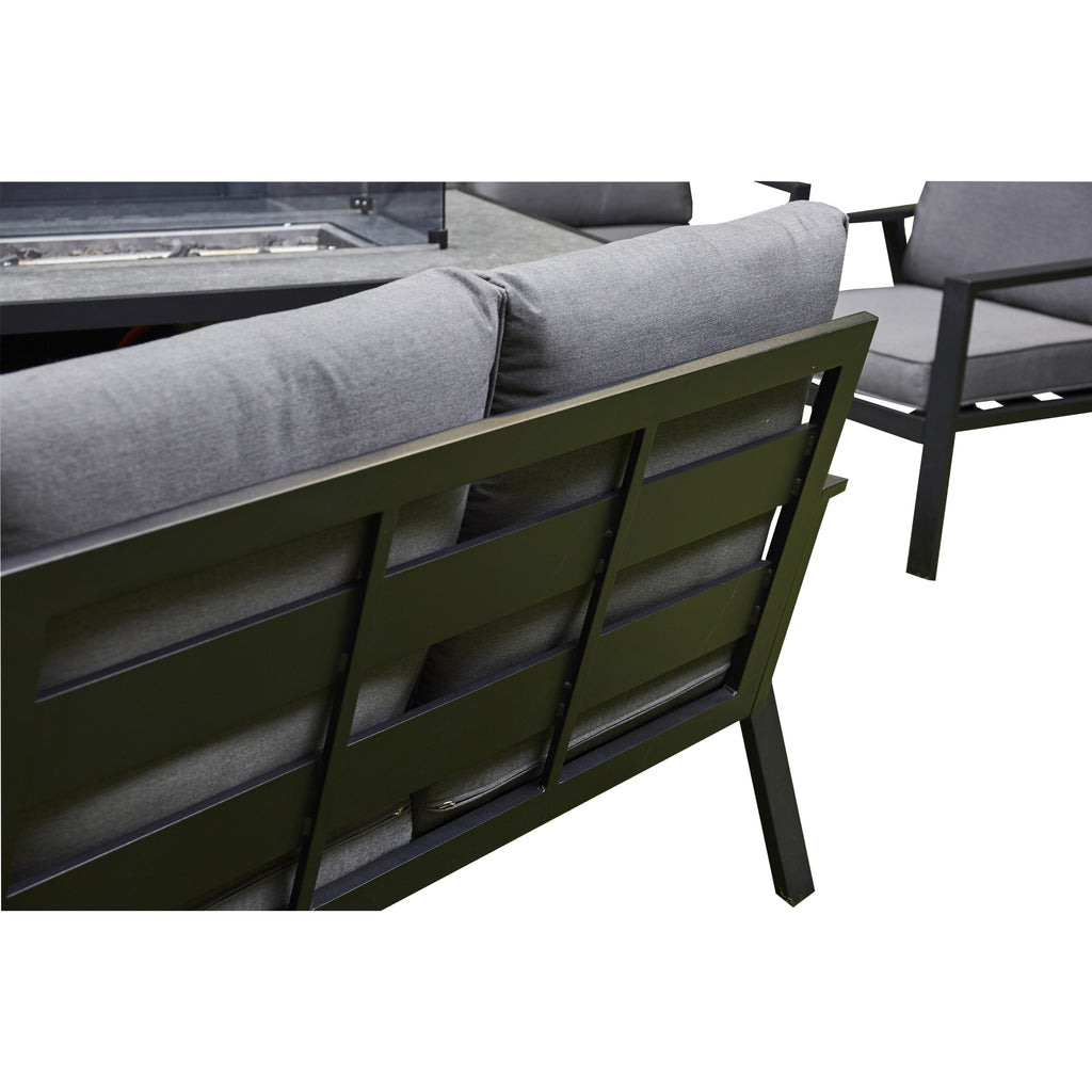 Outdoor - Firepit Sofa Dining Set Aluminium Frame - Available in Grey or Beige