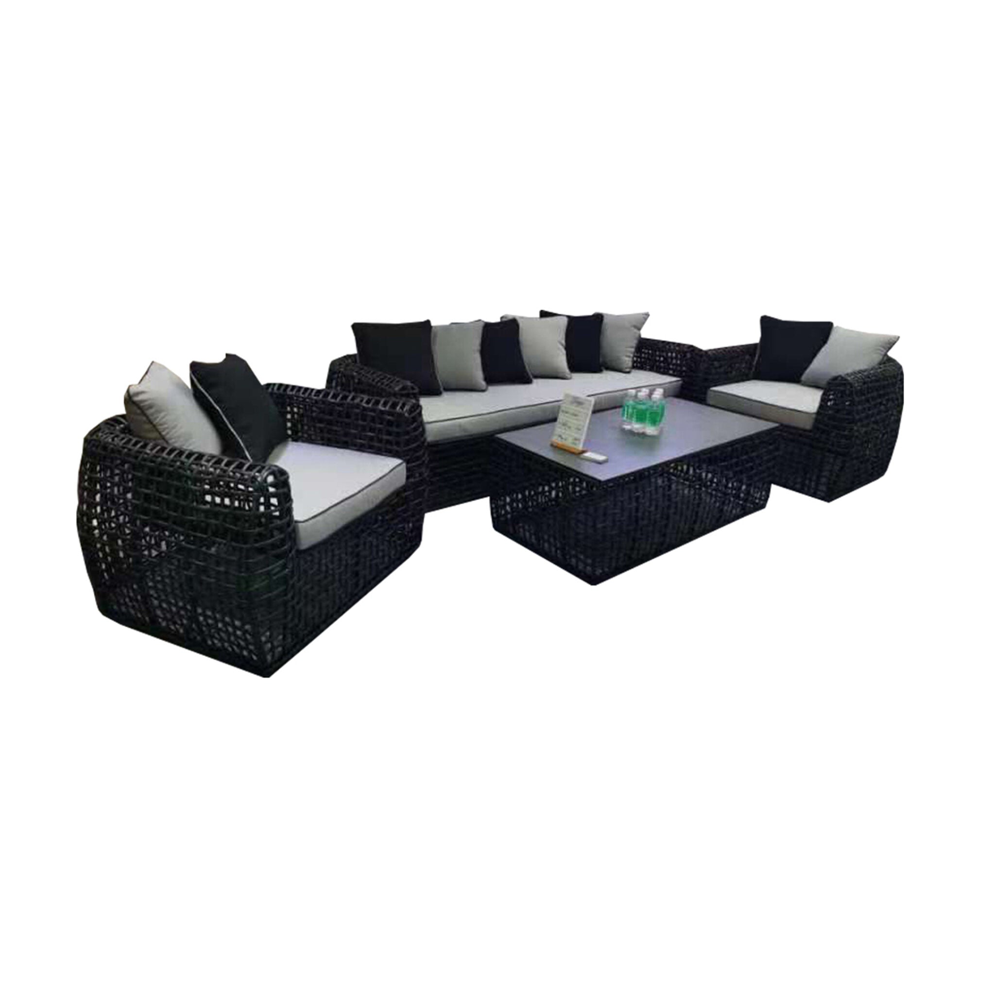 Outdoor - Rattan Corner Sofa Set - Available in Grey or Black