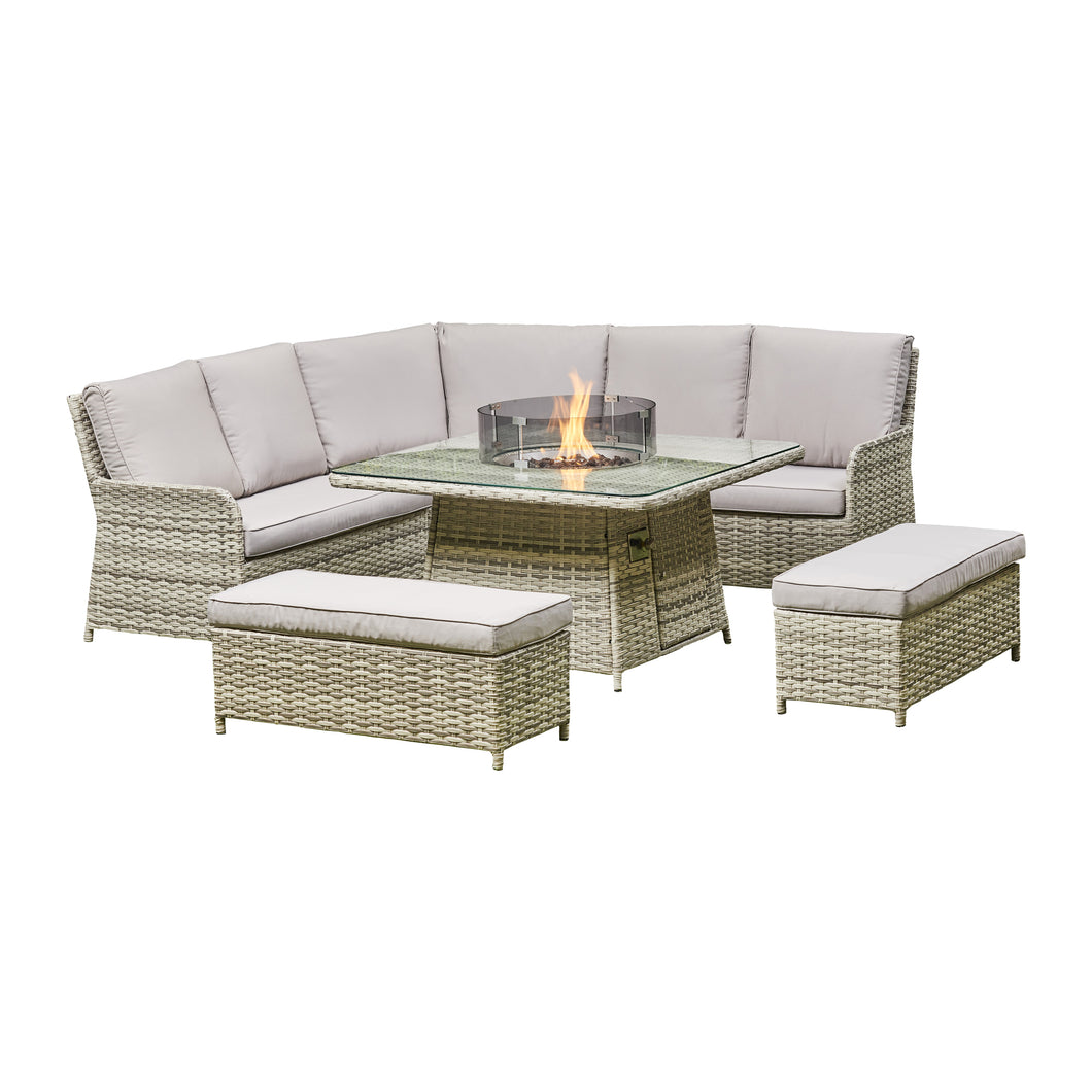 Outdoor - The Firepit Dining Set - Grey